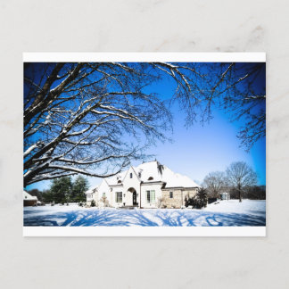 Winter home  holiday postcard
