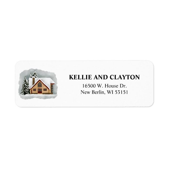 Winter Home Return Address Labels (Front)