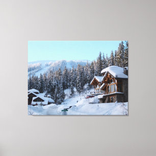 Winter Home Scene Canvas Print