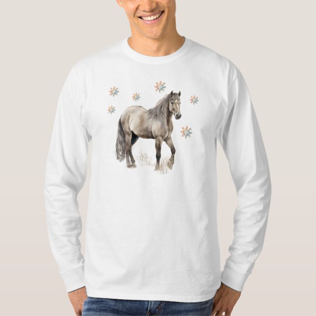 Winter Horse Long Sleeve T-Shirt (Front)