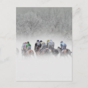 Winter Horse Race Postcard