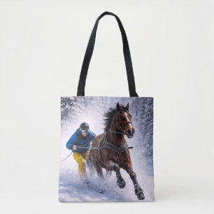 Winter Horse Tote Bags Shopping Bags
