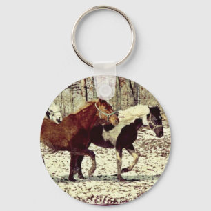 Winter Horses Key Ring