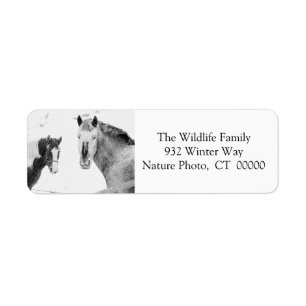 Winter Horses Personalizable Christmas Labels