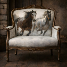Winter Horses Running Side by Side Decoupage