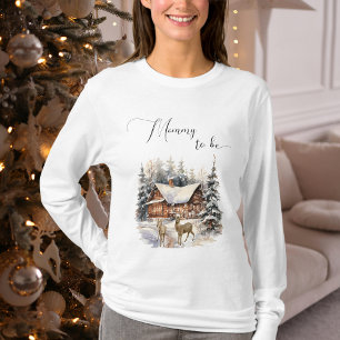 Winter House Deer Mummy To Be T-Shirt