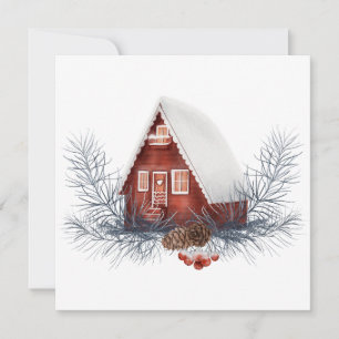 Winter House Festive  Card