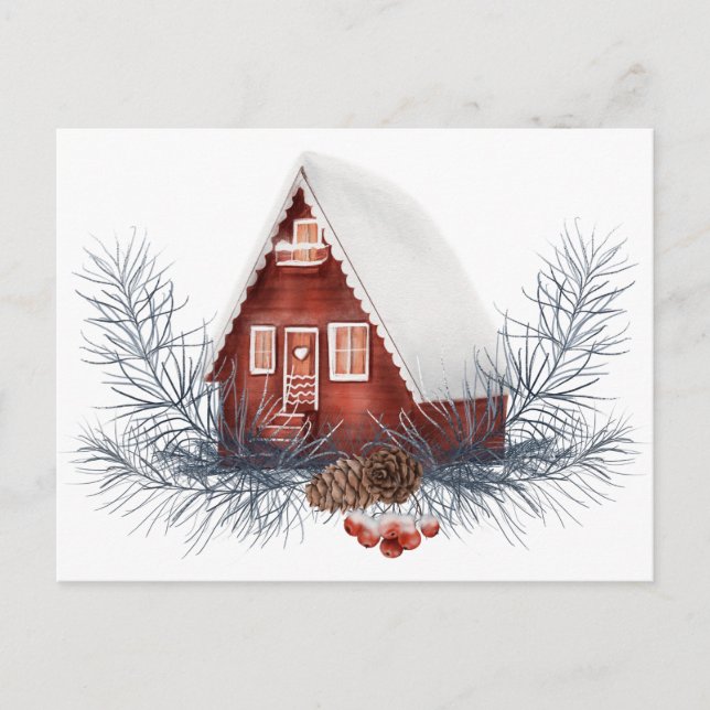 Winter House Festive Postcard (Front)