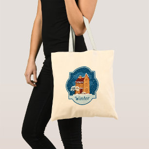 Winter House In The Snow Tote Bag