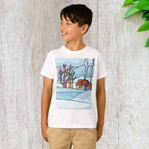 Winter House Landscape T-Shirt