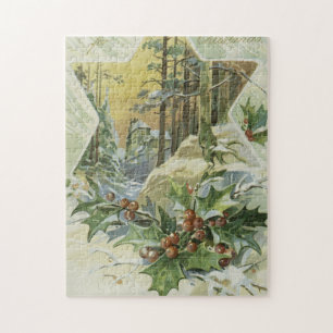 Winter House Vintage Illustration Jigsaw Puzzle