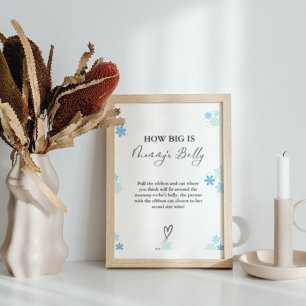 Winter How Big is mummy's belly Baby Shower Game  Poster