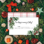 Winter how big is mummy's belly enclosure card<br><div class="desc">Evergreen winter . Santa baby shower game. Matching Sign available.</div>