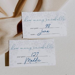 Winter "How Many Snowballs" Guessing Game Card