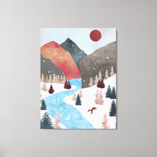 Winter Hunting Fox Canvas Print