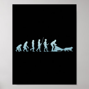 Winter Husky Sled Wolf Dog Snow Sled Rider Poster