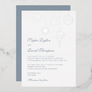 Winter Ice Blue Christmas Ornaments Wedding Silver