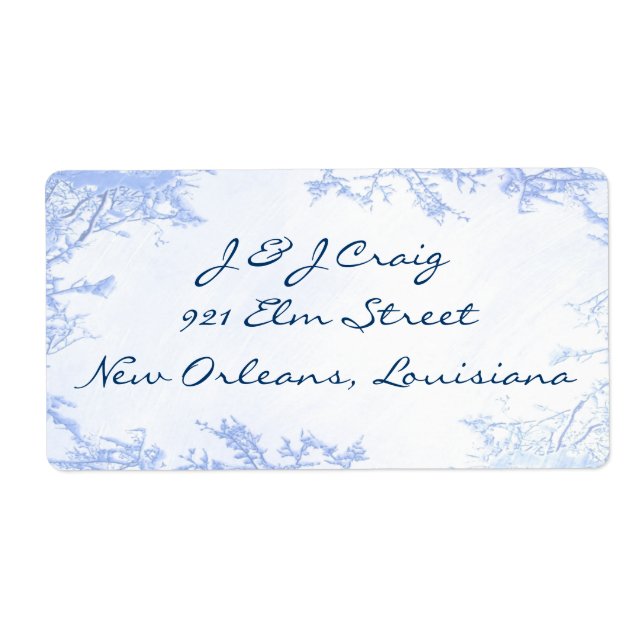 winter ice blue elegant return address (Front)