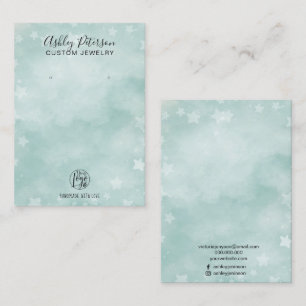 Winter ice blue green star jewellery earring displ business card