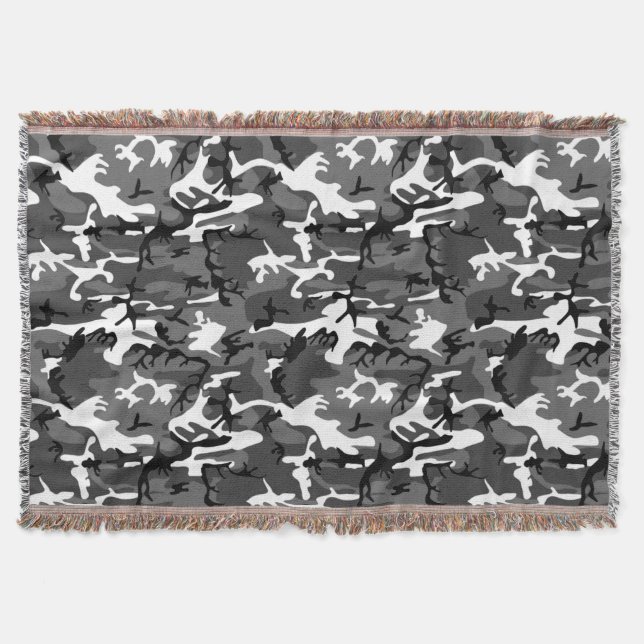 Winter Ice Camo Throw Blanket (Front)