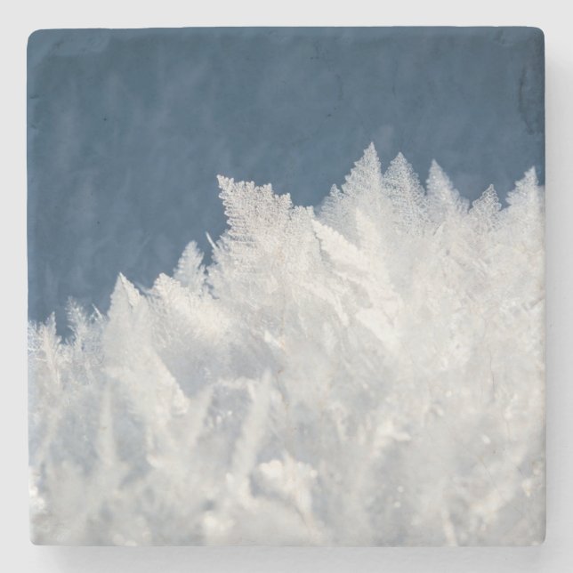 Winter Ice Crystals Stone Coaster (Front)