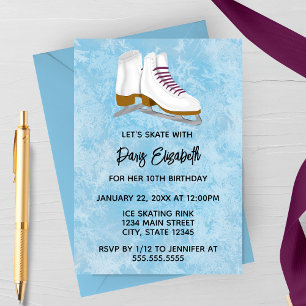 Winter Ice Skates Birthday Invitation