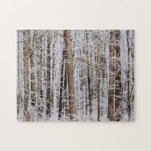 Winter Ice Storm in the Forest - 11x14 inch Jigsaw Puzzle