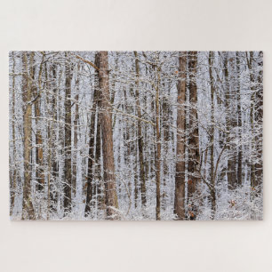 Winter Ice Storm in the Forest - 20x30 inch Jigsaw Puzzle