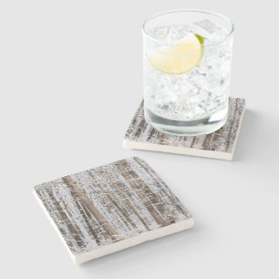 Winter Ice Storm in the Forest Stone Coaster