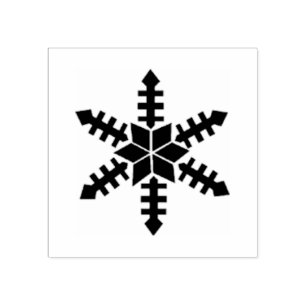 Winter Icon Stylistic Snowflake Rubber Stamp