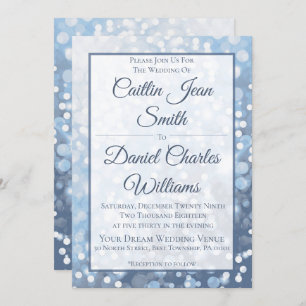 Winter Icy Blue Wedding Invitation