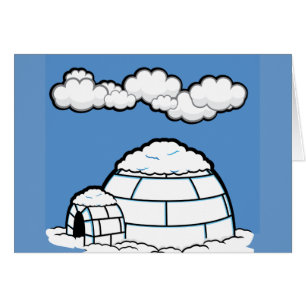 Winter IGLOO SNOW BLUE SKY WHITE CLOUDS CARTOON