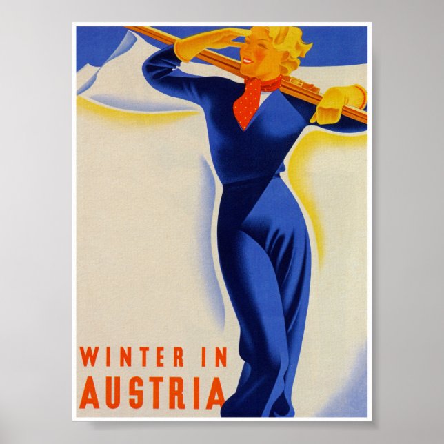 Winter in Austria Vintage Travel Poster (Front)