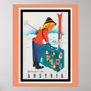 Winter in Austria Vintage Travel Poster