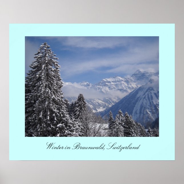 Winter in Braunwald, Switzerland Poster (Front)