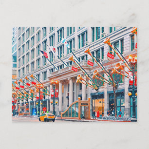 Winter in Chicago, Holiday Postcard