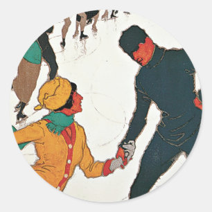 Winter in Davos Classic Round Sticker