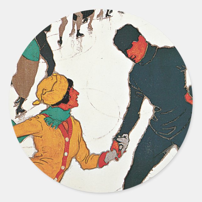 Winter in Davos Classic Round Sticker (Front)