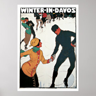 Winter in Davos Vintage Travel Poster