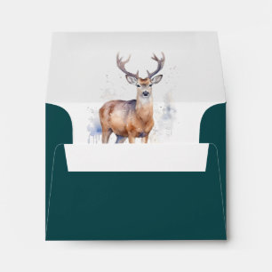 Winter in Evergreen Forest Reply Envelope