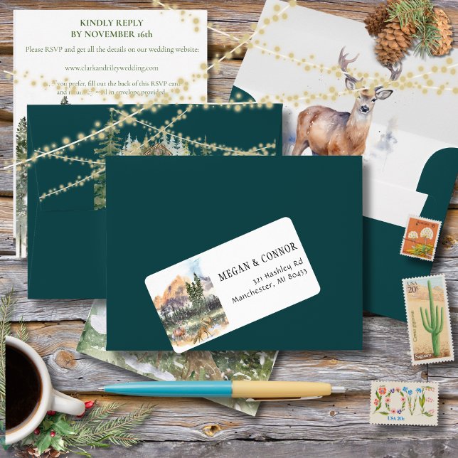 Winter in Evergreen Woods Address Label (Creator Uploaded)