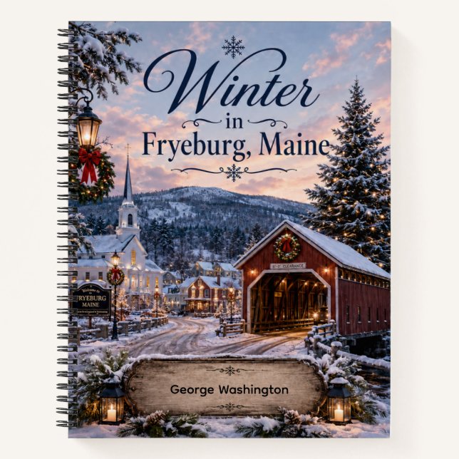 Winter in Fryeburg Maine Personalised Notebook (Front)