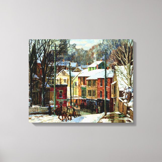 Winter in Gloucester, Massachusetts Canvas Print (Front)
