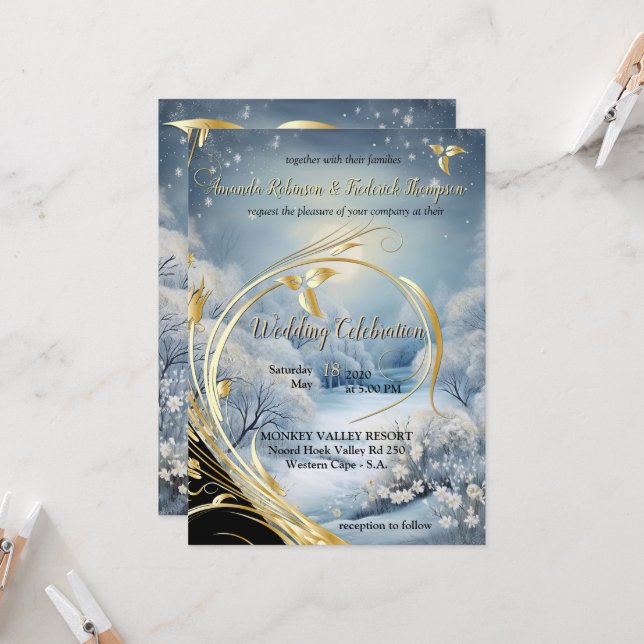 WINTER  in Magical Wonderland Invitation (Front/Back In Situ)