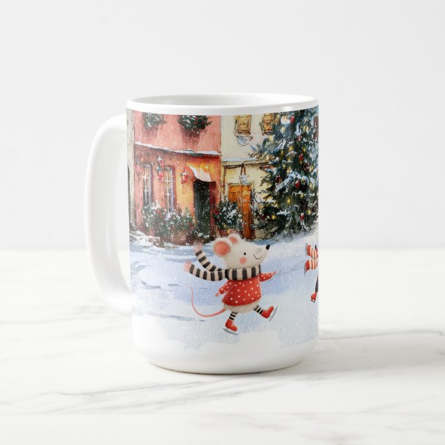 Winter in Mice Town 15oz. Coffee Mug (Front Left)