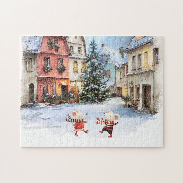 Winter in Mice Town Jigsaw Puzzle (Horizontal)