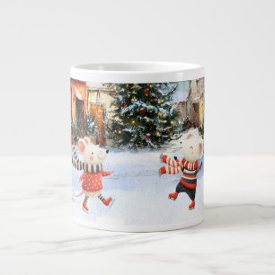 Winter in Mice Town Large Coffee Mug