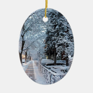 Winter in Montreal Ceramic Tree Decoration