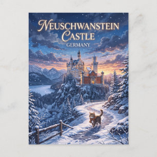 Winter in Neuschwanstein Castle Germany Postcard