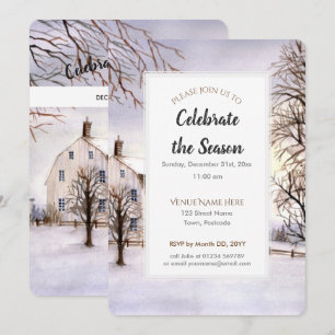 Winter in New England Christmas Festive Invitation